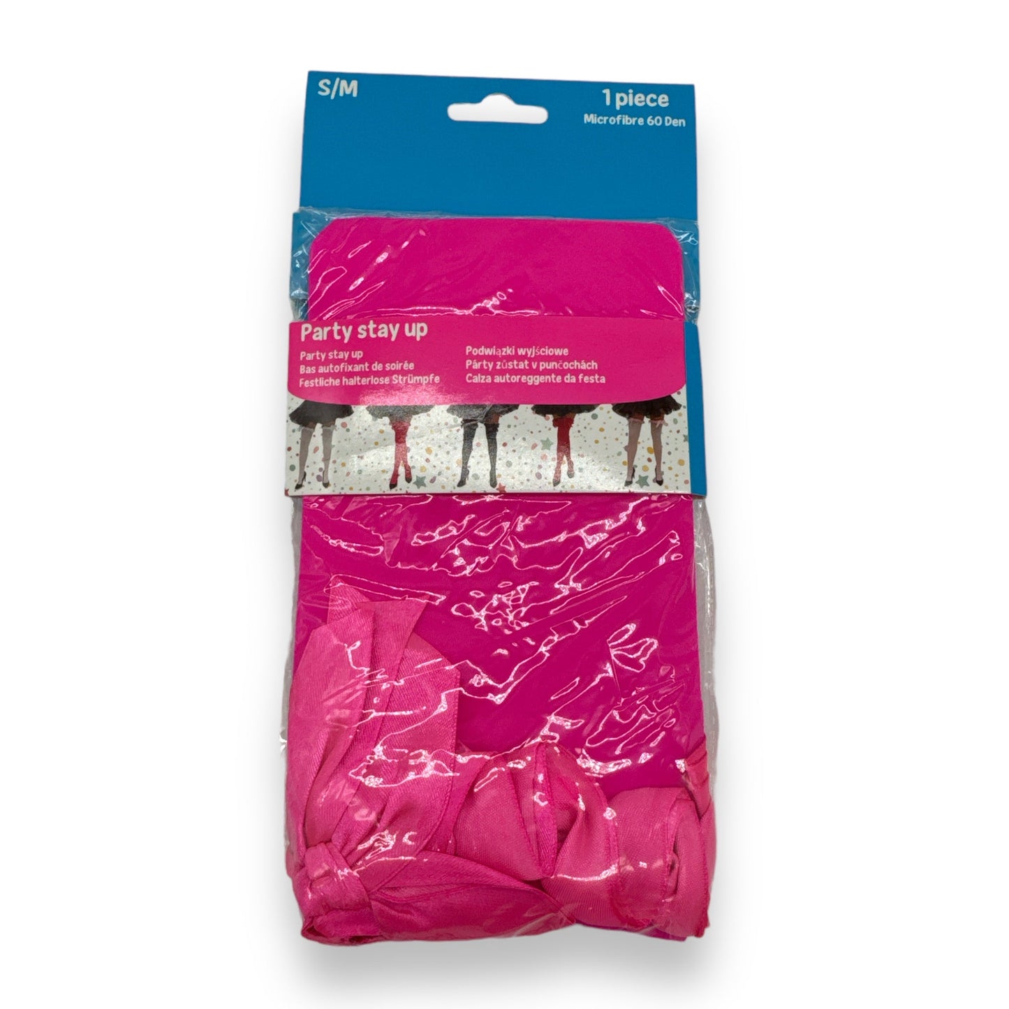 Stockings With Bow in Neon Pink - Available in 2 Sizes 