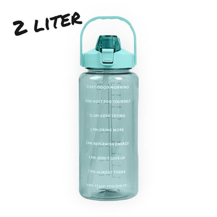 Waterfles met Tijdsaanduiding - 2 Liter - Beschikbaar in 8 Kleuren | Timmy Toys AX078