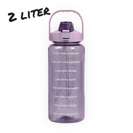 Waterfles met Tijdsaanduiding - 2 Liter - Beschikbaar in 8 Kleuren | Timmy Toys AX078