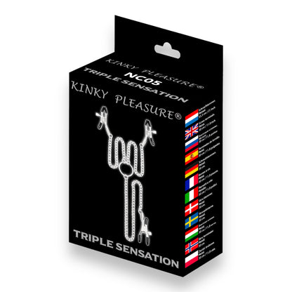 Triple Sensation - Kinky Clamps - Zware Versie - Nipple Clamps - Mooie Kleurdoos