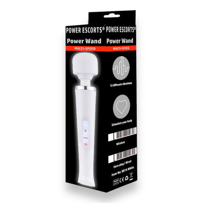 Power Escorts - BR16 - Power Wand Massager - 12-Speed ​​- WIRELESS - 4 Colors