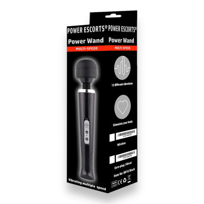 Power Escorts - BR16 - Power Wand Massager - 12-Speed ​​- WIRELESS - 4 Colors