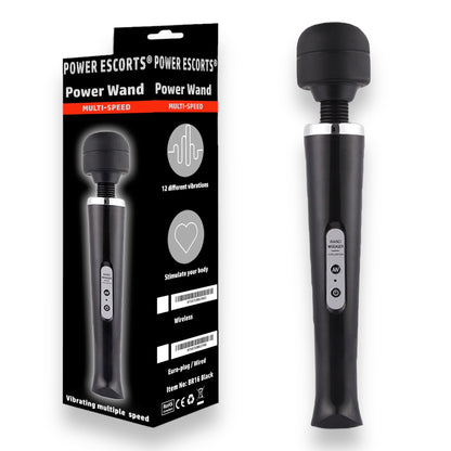 Power Escorts - BR16 - Power Wand Massager - 12-Speed - WIRELESS - 4 Colours