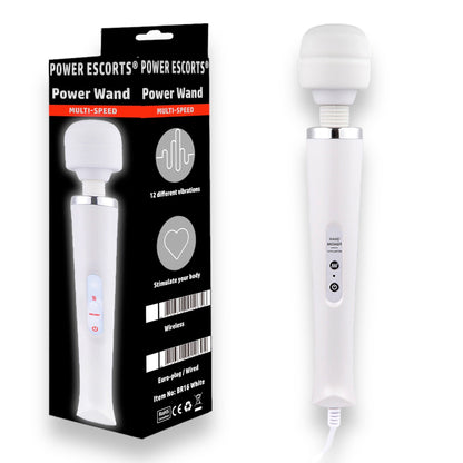 Power Escorts - BR16 - Power Wand Massager - 12-Speed - WIRED - 4 Colours