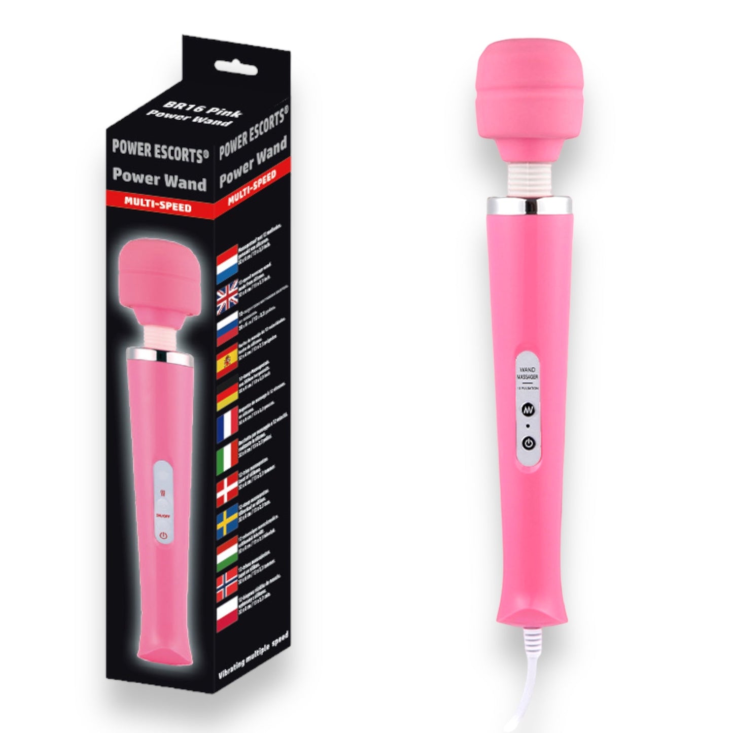 Power Escorts - BR16 - Power Wand Massager - 12-Speed - WIRED - 4 Colours