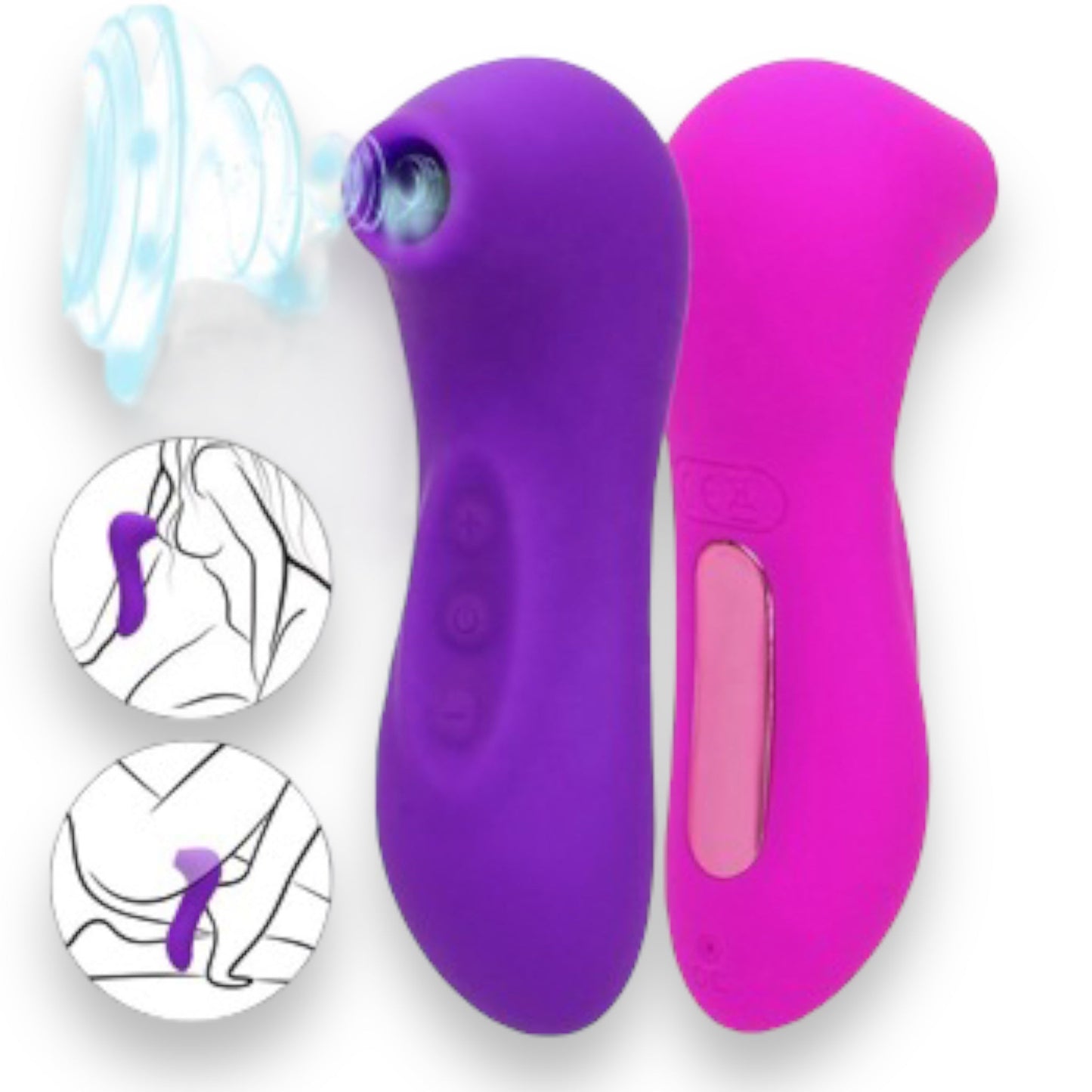 Power Escorts - BR160 - Oral Queen Air Sucker- Waterproof - Oral Sucker - Clitoral Stimulator/Massager - 10 Modes - 3 Colors