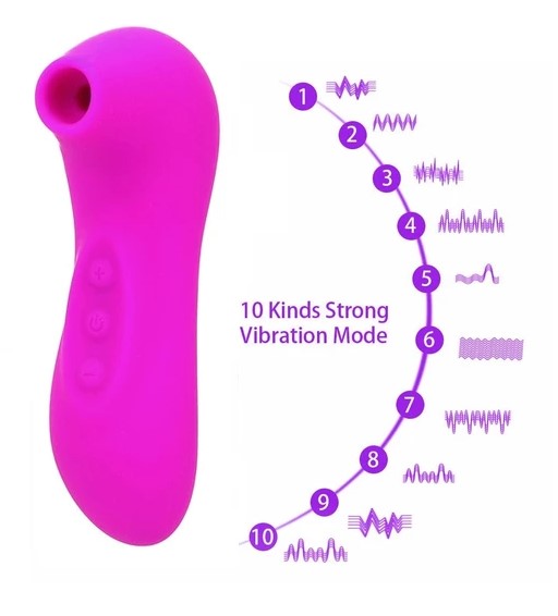 Power Escorts - BR160 - Oral Queen Air Sucker- Waterproof - Oral Sucker - Clitoral Stimulator/Massager - 10 Modes - 3 Colors