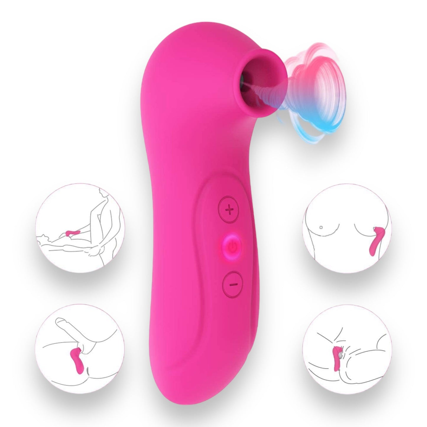 Power Escorts - BR160 - Oral Queen Air Sucker- Waterproof - Oral Sucker - Clitoral Stimulator/Massager - 10 Modes - 3 Colors