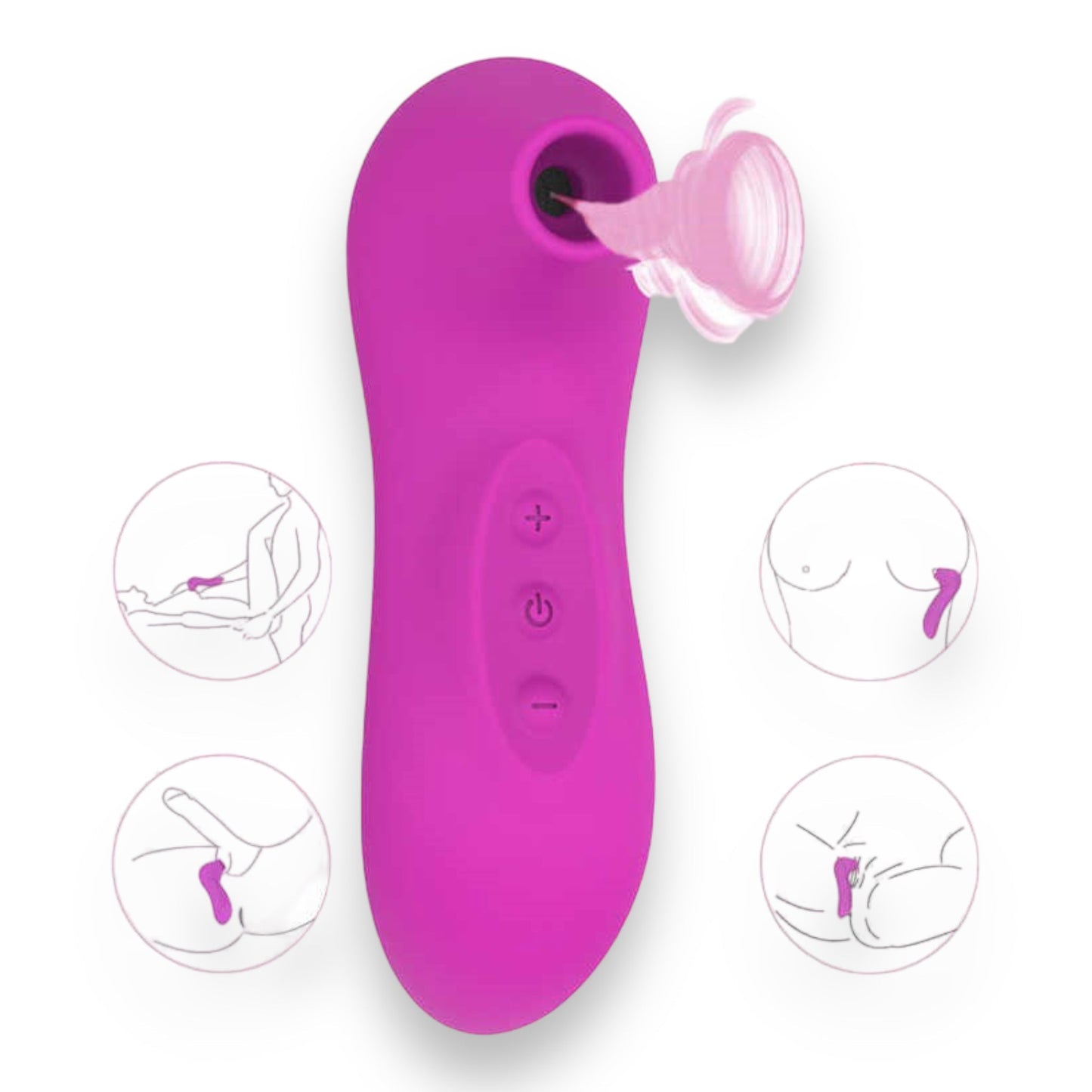 Power Escorts - BR160 - Oral Queen Air Sucker- Waterproof - Oral Sucker - Clitoral Stimulator/Massager - 10 Modes - 3 Colors