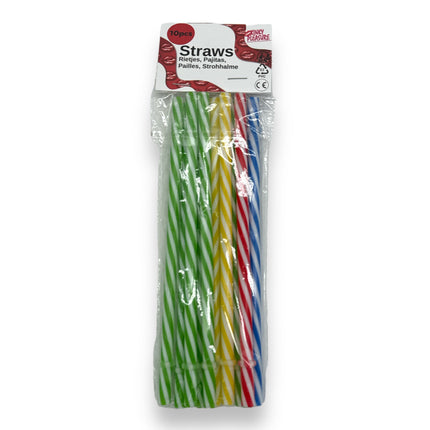 Harde Plastic Rietjes - Multicolor - 10-Pack