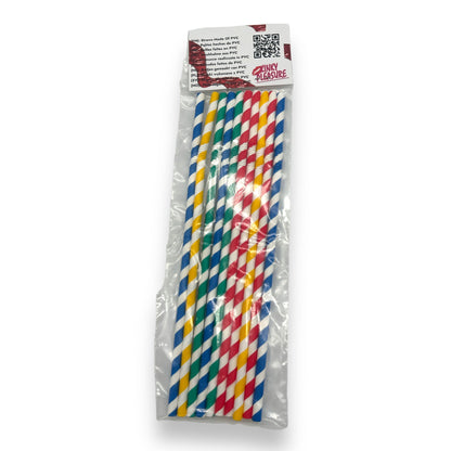 Buigzame Gekleurde Papieren Rietjes - 220x6mm - 10-Pack