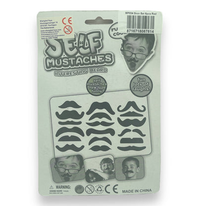 Stick-on Mustache Set - 6 Pieces, 3 Unique Models for Endless Fun