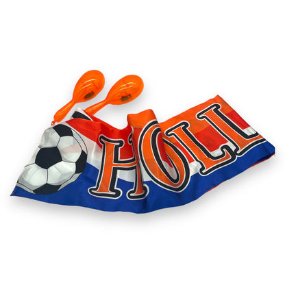 Orange Scarf With Samba Balls - Show your Dutch Pride