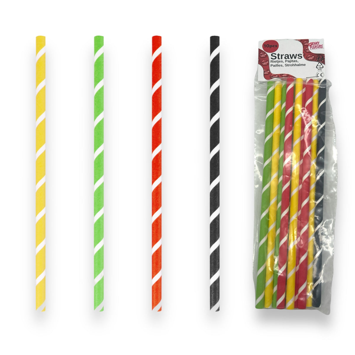 Papieren Milkshake Rietjes 230x8 mm - Set van 10