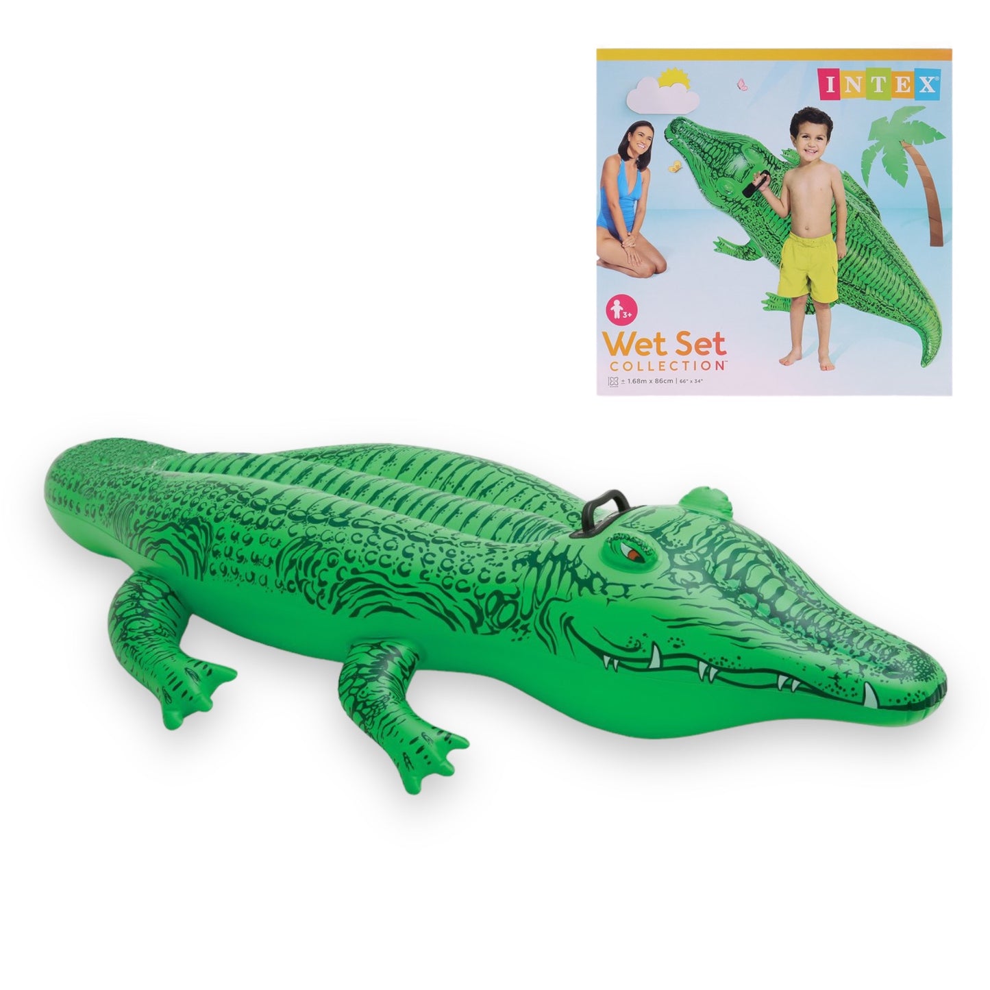 Intex Opblaasbare Krokodil Groen - 168x86cm | Zwembad Speelgoed