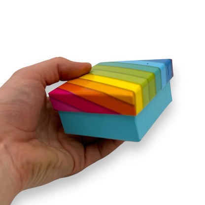 Regenboog Kartonnen Doos - 8x4,2 cm - Voeg Kleur en Stijl Toe aan Je Opbergruimte