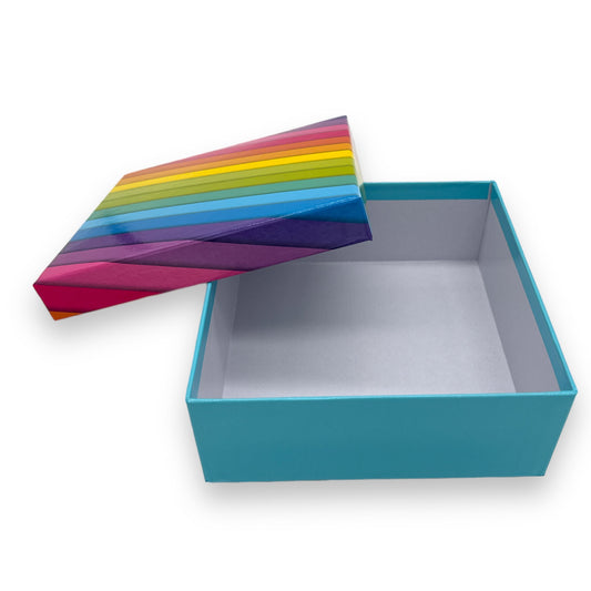 Regenboog Kartonnen Doos - 14x5,8 cm - Voeg Kleur en Stijl Toe aan Je Opbergruimte