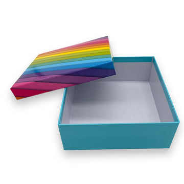 Kartonnen doos regenboog 16 x 6,2 cm