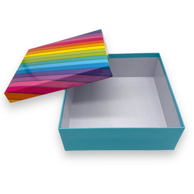 Kartonnen doos regenboog 20 x 7,4 cm