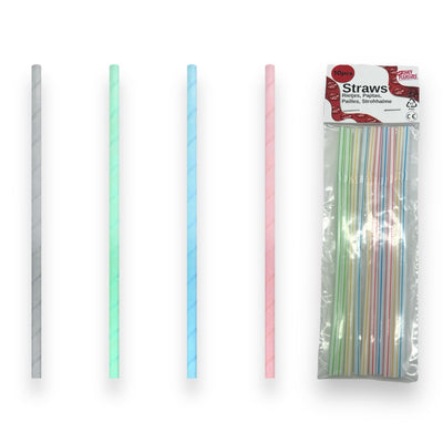 Papieren Rietjes Pastel 220x6 mm - 10 stuks