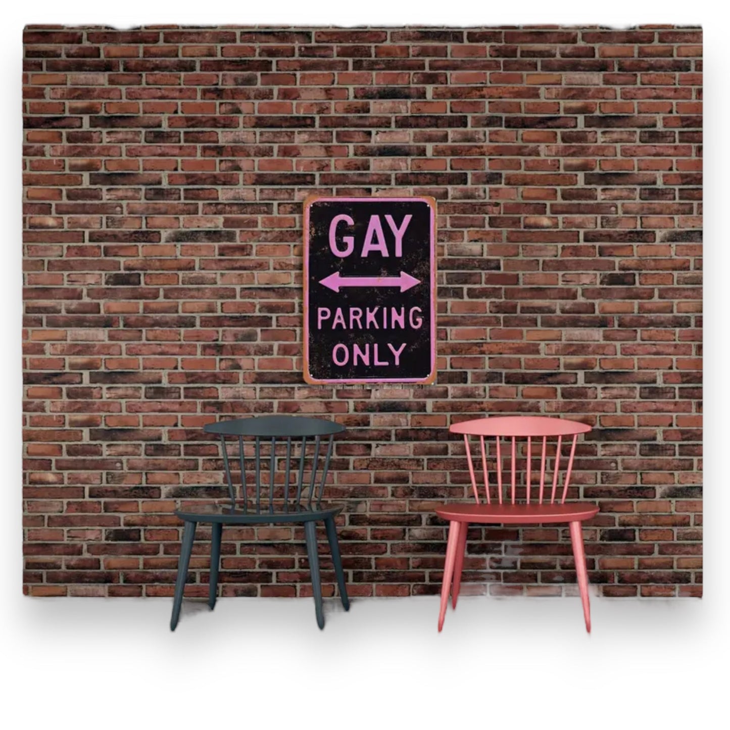 Metalen Bord ,Gay Parking Only, - 20x30cm Stijlvol Parkeerbord