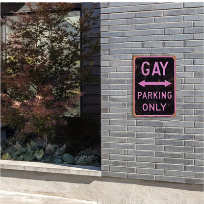 ,Gay Parking Only, Metalen Bord - 20x30cm Stijlvol Parkeerbord