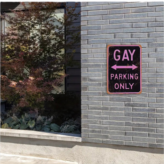 Metalen Bord ,Gay Parking Only, - 20x30cm Stijlvol Parkeerbord