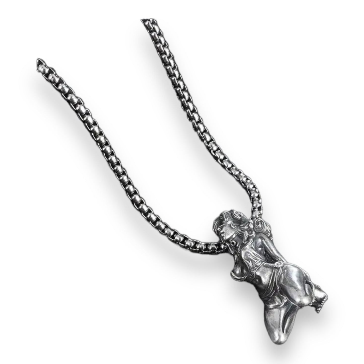 Zilveren Hanger Ketting - Verleidelijke Bondage Kunst
