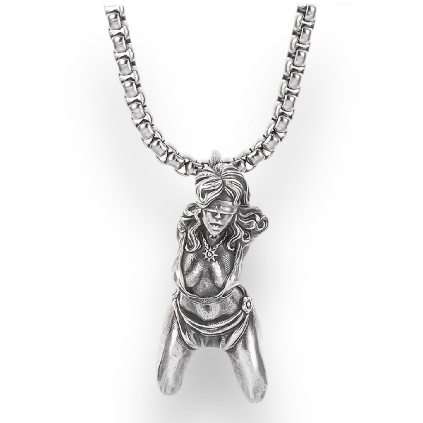 Silver Pendant Necklace - Seductive Bondage Art