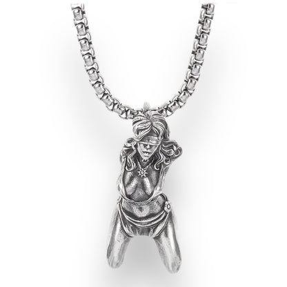 Silver Pendant Necklace - Seductive Bondage Art