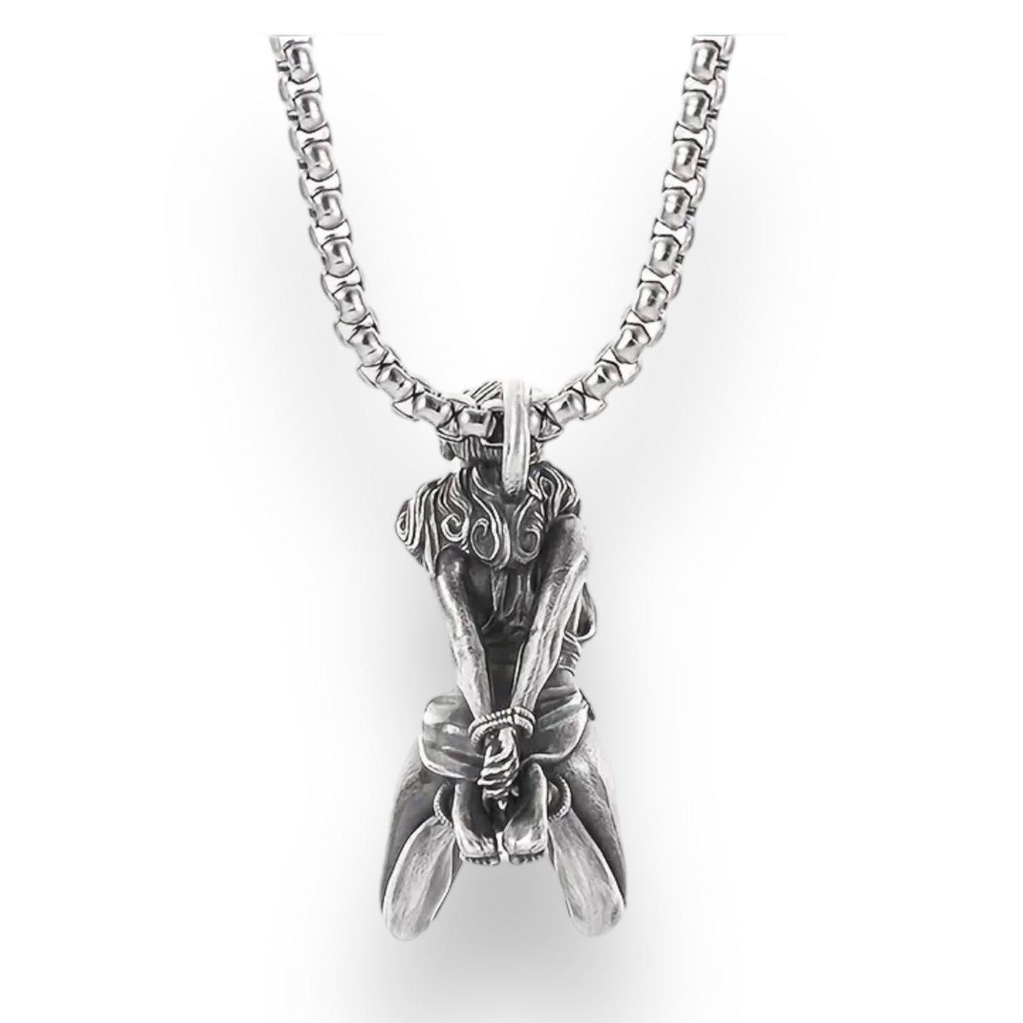 Zilveren Hanger Ketting - Verleidelijke Bondage Kunst