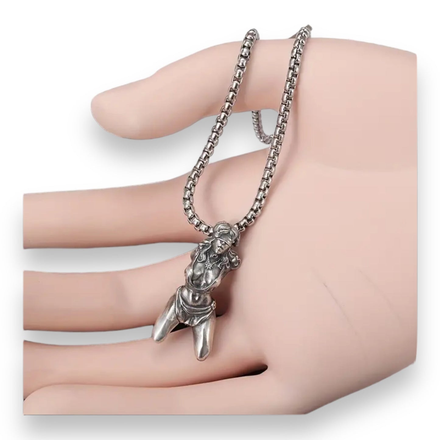 Zilveren Hanger Ketting - Verleidelijke Bondage Kunst