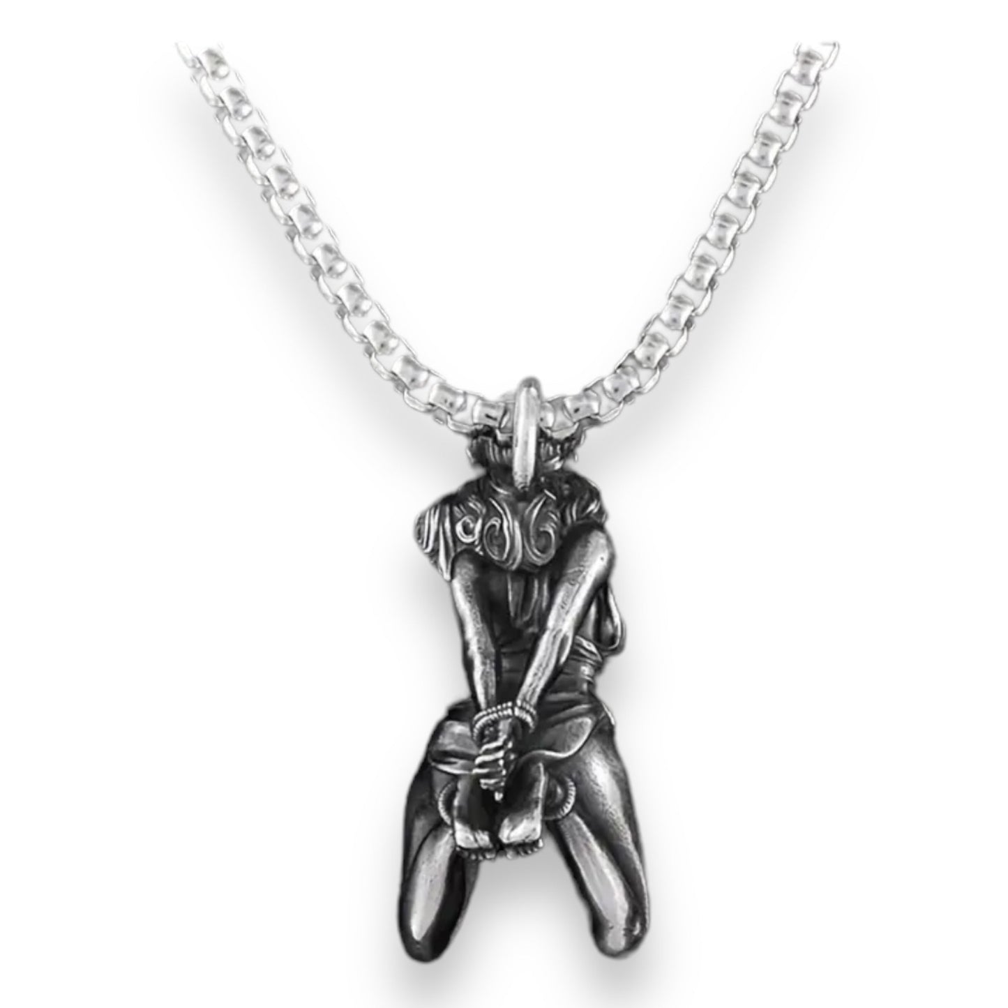 Zilveren Hanger Ketting - Verleidelijke Bondage Kunst