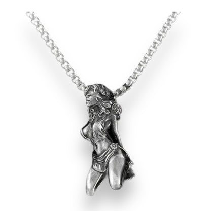Silver Pendant Necklace - Seductive Bondage Art