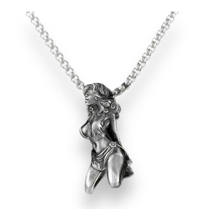 Zilveren Hanger Ketting - Verleidelijke Bondage Kunst