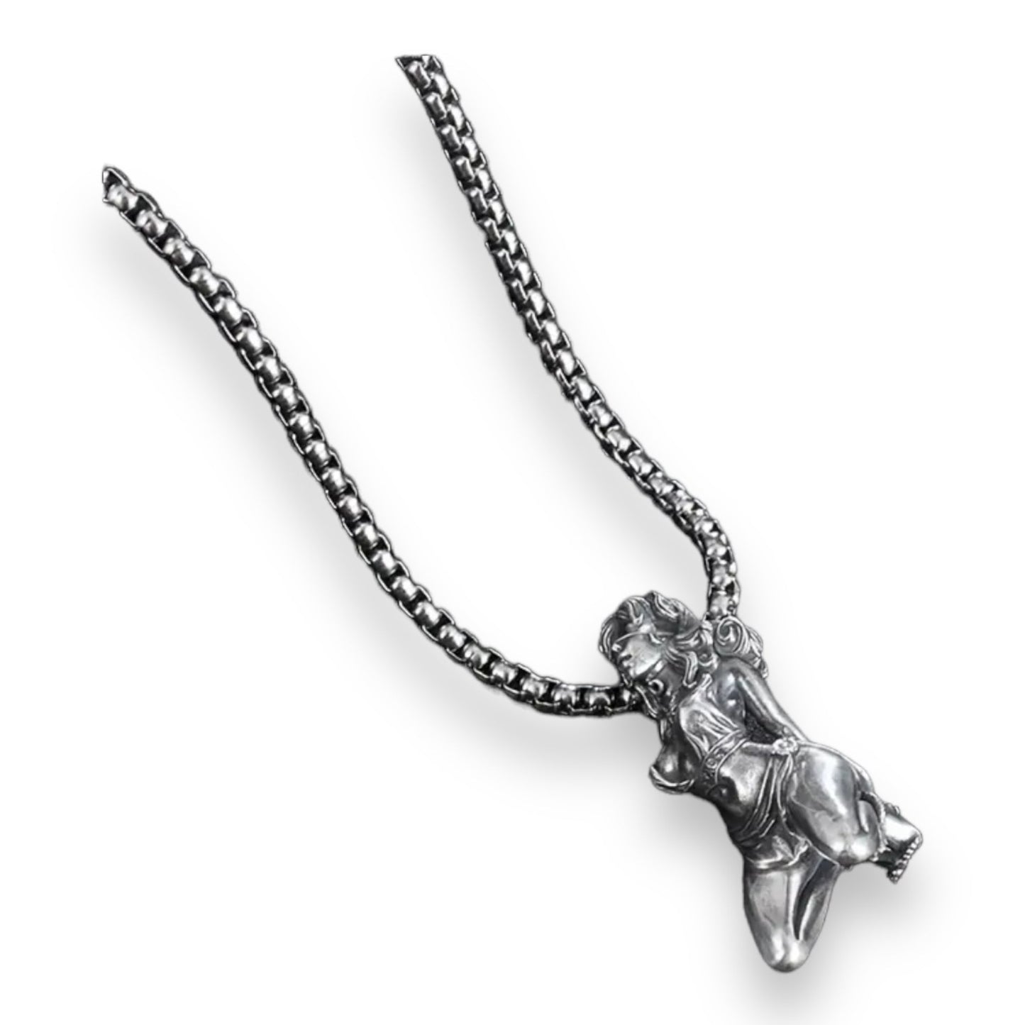 Zilveren Hanger Ketting - Verleidelijke Bondage Kunst
