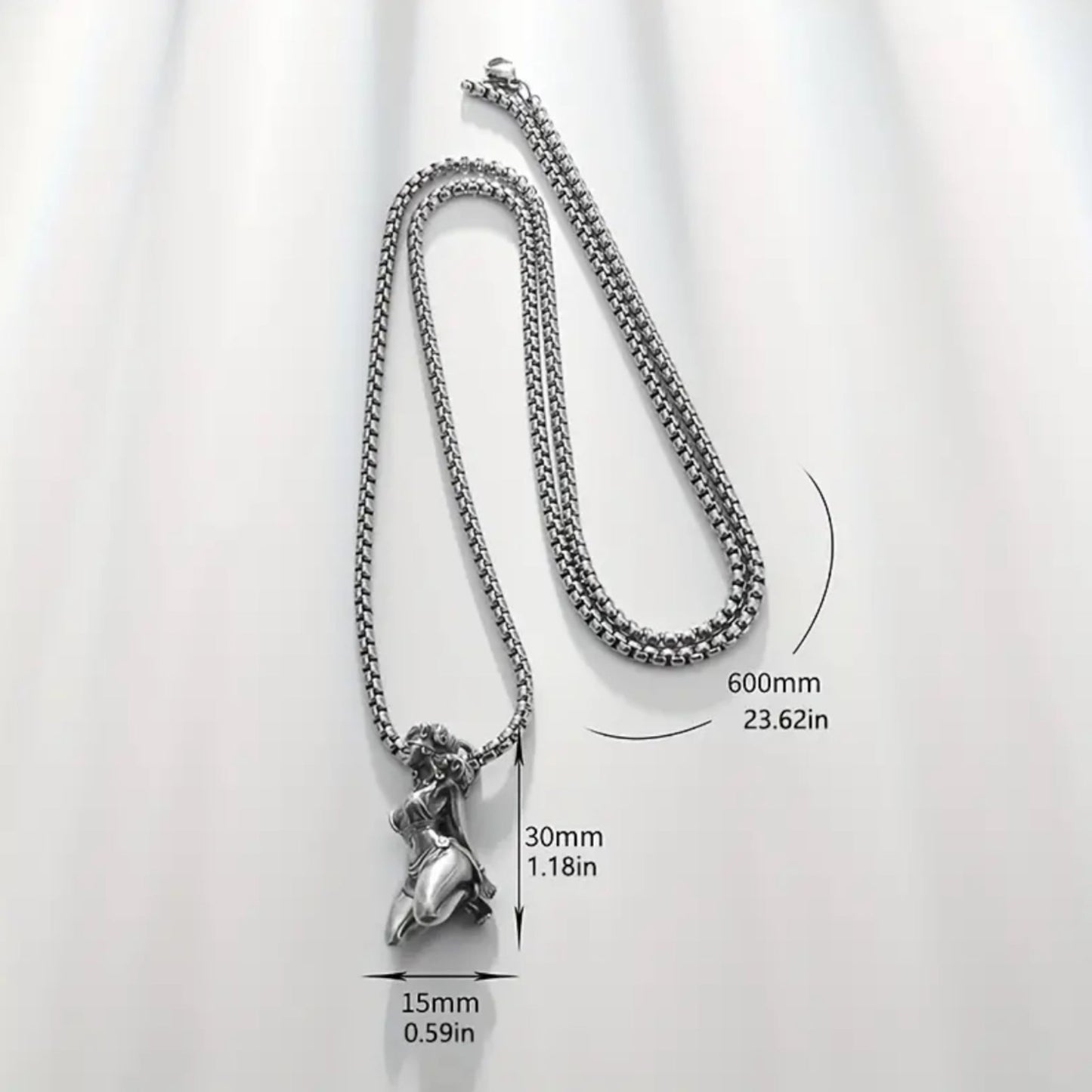 Zilveren Hanger Ketting - Verleidelijke Bondage Kunst