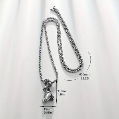 Zilveren Hanger Ketting - Verleidelijke Bondage Kunst