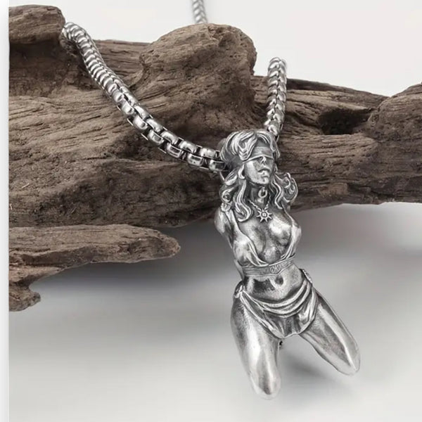 Zilveren ketting met bondagehanger