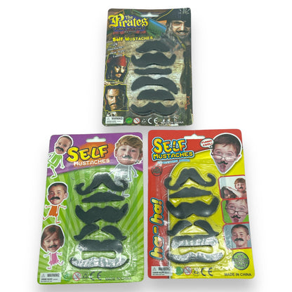 Stick-on Mustache Set - 6 Pieces, 3 Unique Models for Endless Fun