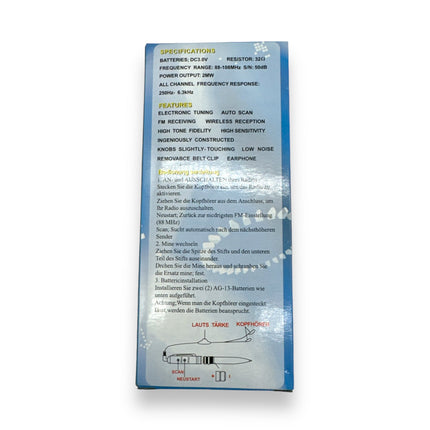 Penvormige FM Scanradio - Elegantie en Entertainment Gecombineerd