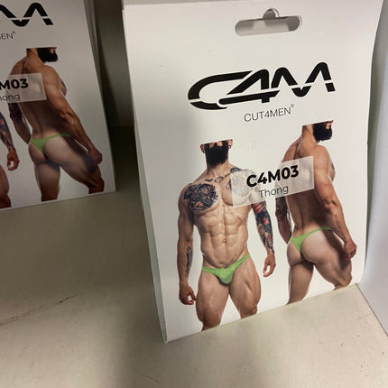 CUT4MEN - C4M03 - Thong Men Underwear - Neon Green - 4 Sizes - 1 Piece