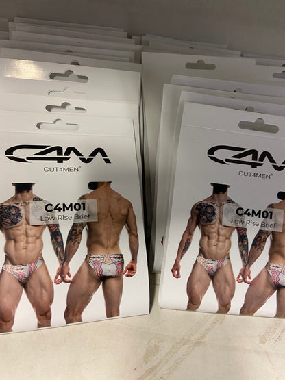 CUT4MEN - C4M01 - Low Brief Bikini Men Underwear - Aztec - 4 Sizes - 1 Piece