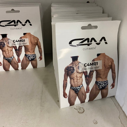 CUT4MEN - C4M01 - Low Rise Bikini Brief Men Underwear - 12 Pieces - 3 Color - 4 Sizes - 1 Piece