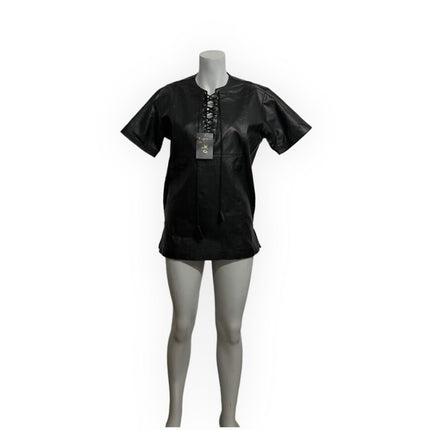 Fashion World - Leather shirt with strings -  Size L - LL146
