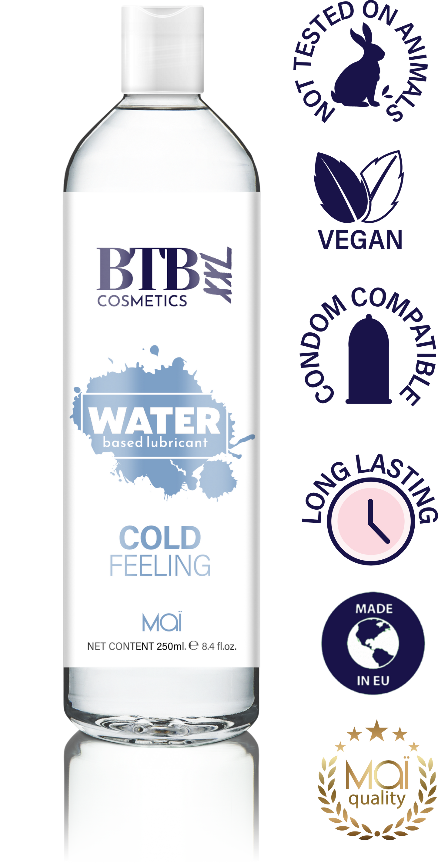 BTB Cosmetics Vegan Cool Feeling Water Based Lubricant XL 250 ML - LT2414