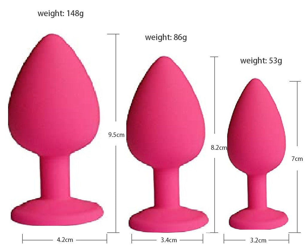 Power Escorts - BR134 - Silicone Butt Plug - Pink - 3 Pack - 6 Colors
