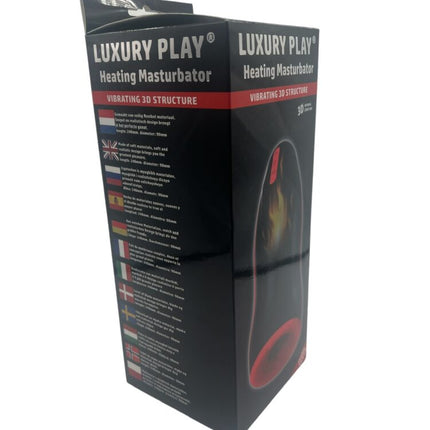 Luxury Play Big Rechargeable Masturbator - Heating - 2 Motors - Black - LP04 - Colour Box