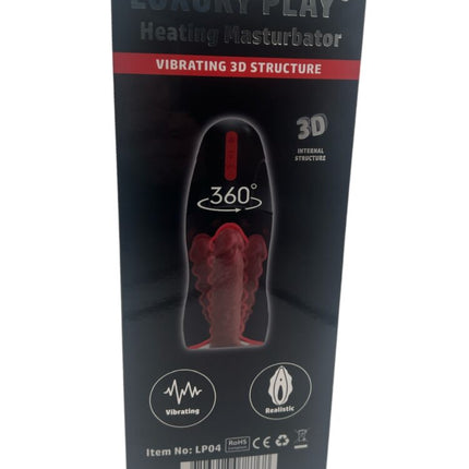 Luxury Play Big Rechargeable Masturbator - Heating - 2 Motors - Black - LP04 - Colour Box