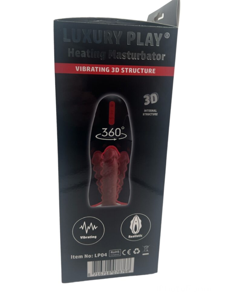 Luxury Play Big Rechargeable Masturbator - Heating - 2 Motors - Black - LP04 - Color Box